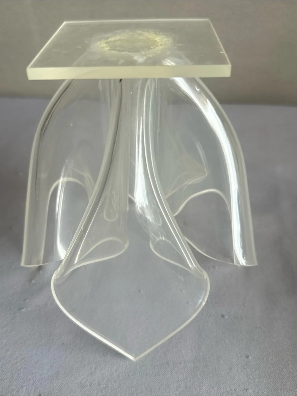 Clear Decorative Acrylic Flower Vase - Translucent White Accent